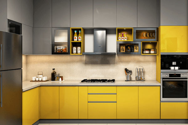 Cramped kitchen space in Mansarovar residential area.